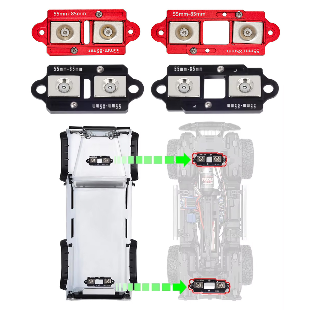 Body Shell Rc - 4 Buah 55-85Mm Tiang Badan Magnet