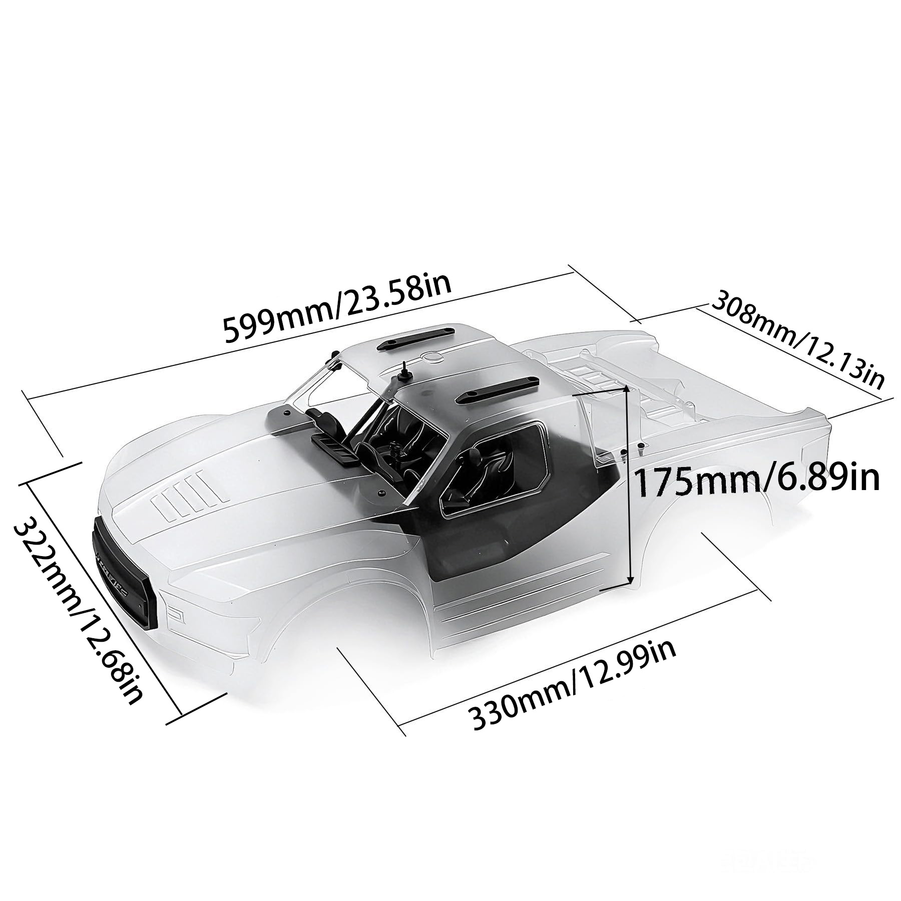 Kit Bodi Truk Short Course 1:1 - Body Shell Rc ulasan dan harga